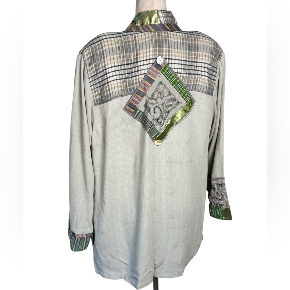 70’s Vintage Patchwork Oversized Jacket Blazer Si… - image 2